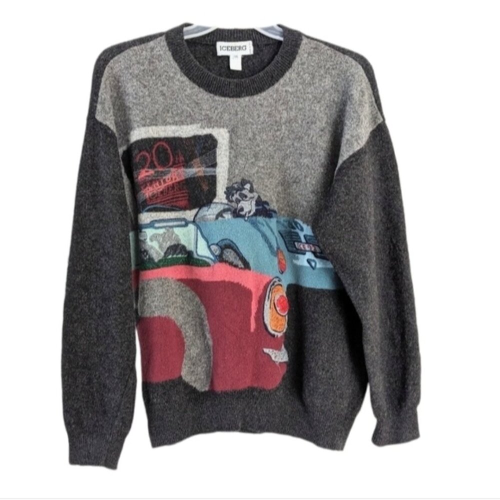 Iceberg virgin wool 20th century fox cartoon print sweater XXL @A